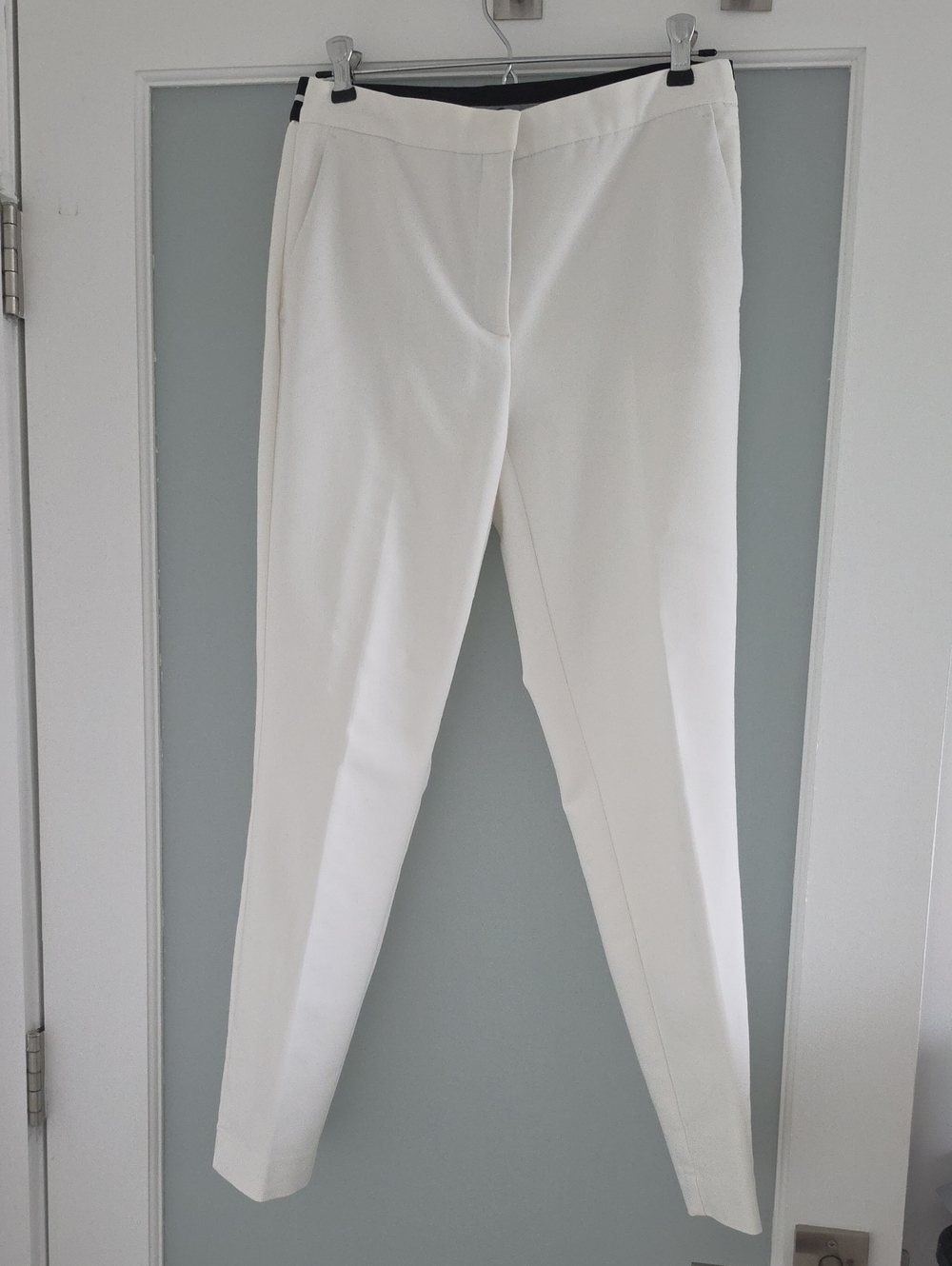 Zara Slim White Stretch Tailored Pants